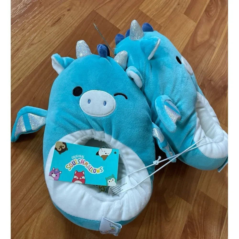 Squishmallow  Slippers Tatiana The Dragon Squishy‎ Size 2/3 Kids